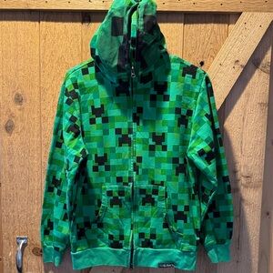 Green Pixel Pattern Kids Jacket